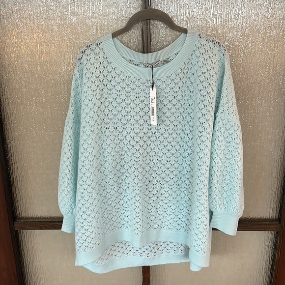 Alice & Olivia Saffi Pointelle Knit Cashmere Blend
Sweater size  XL —NWT - Picture 9 of 11